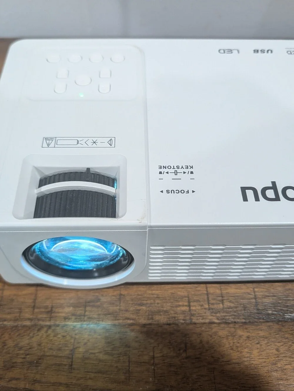 White Portable LED Projector - Compact USB Home Theater